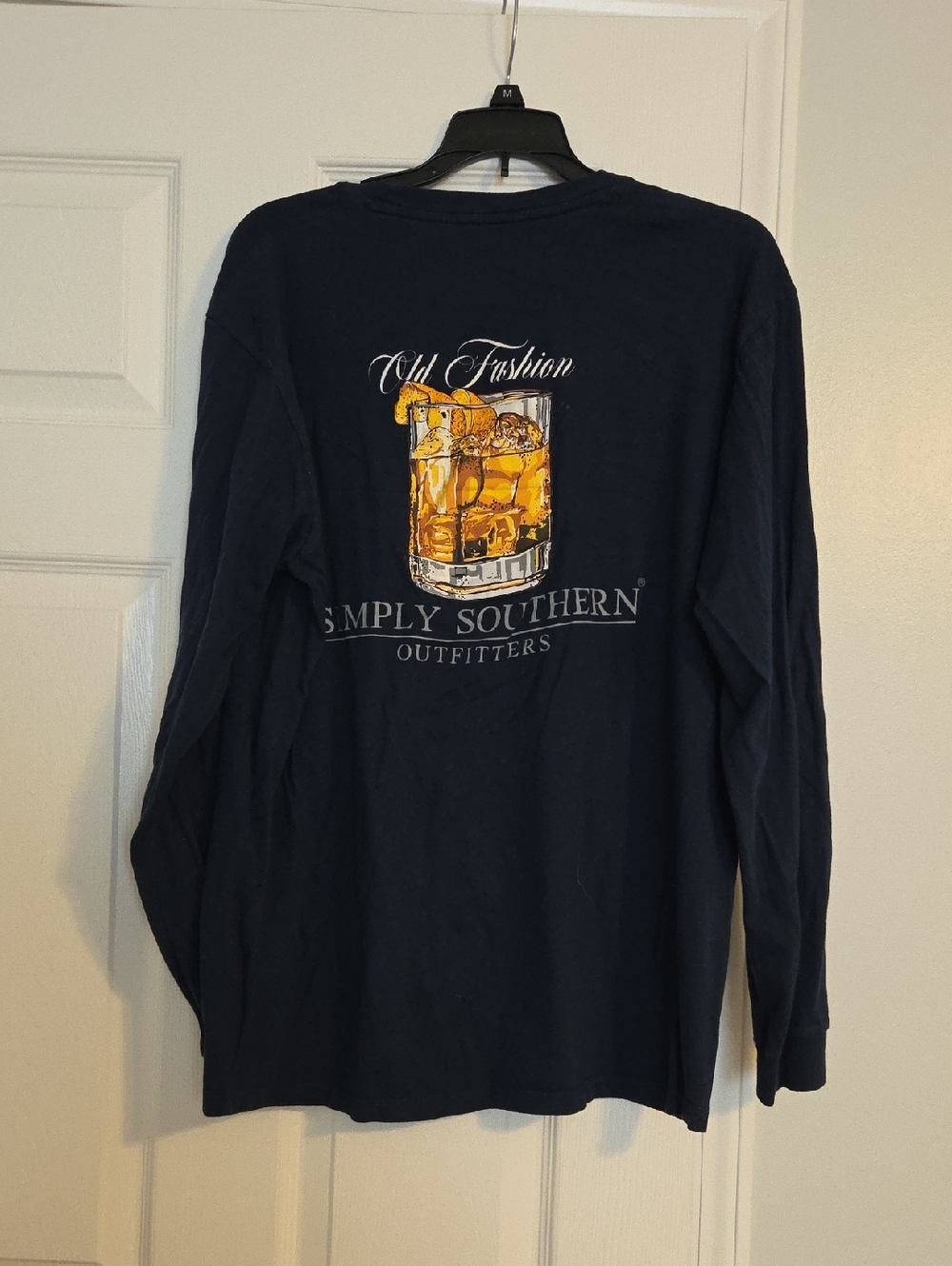 Simply Southern Navy Long Sleeve Tee with Old Fashion Graphic